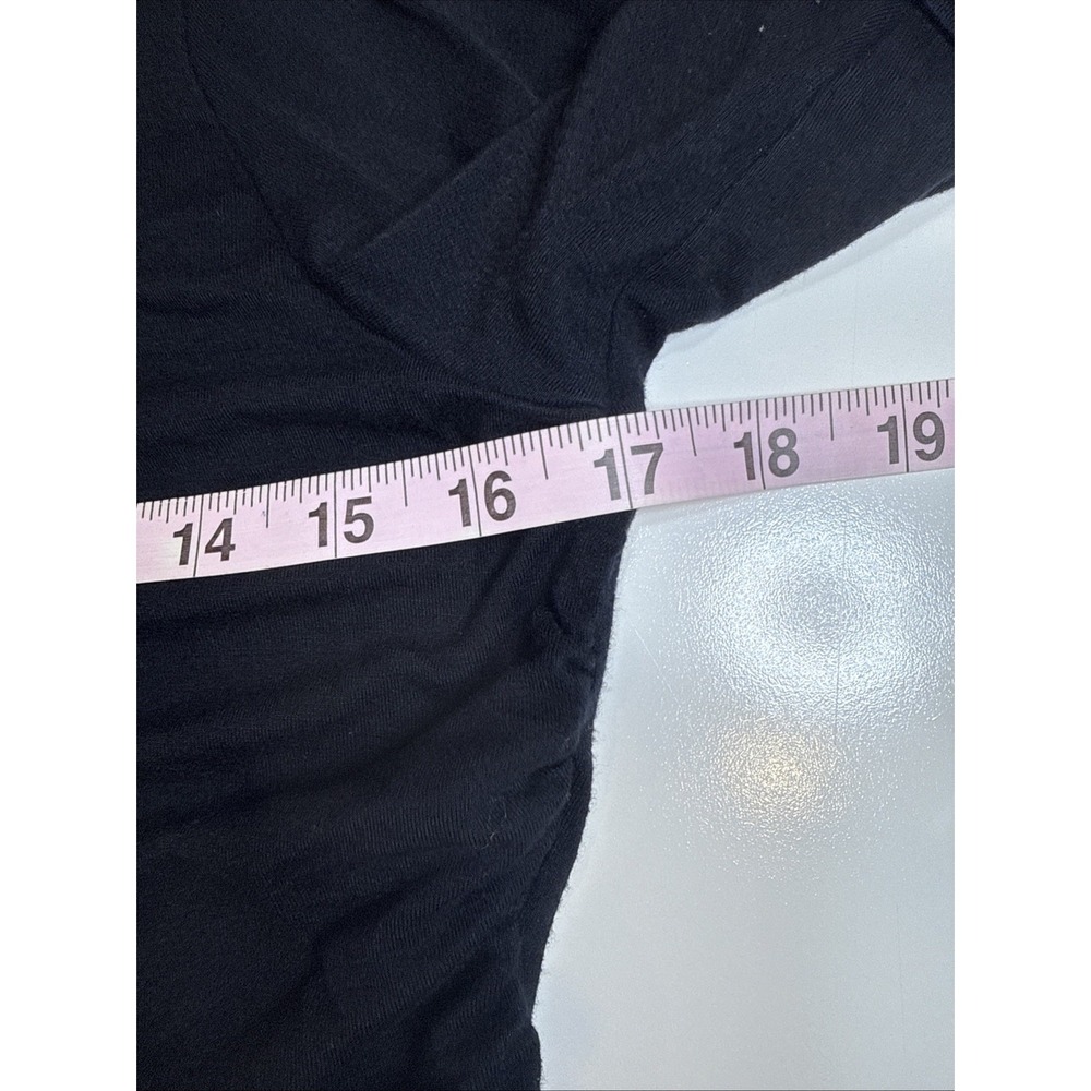Anthropologie Women's M Black Ruched Long Sleeve Cropped top Stretch Boho - Picture 12 of 16
